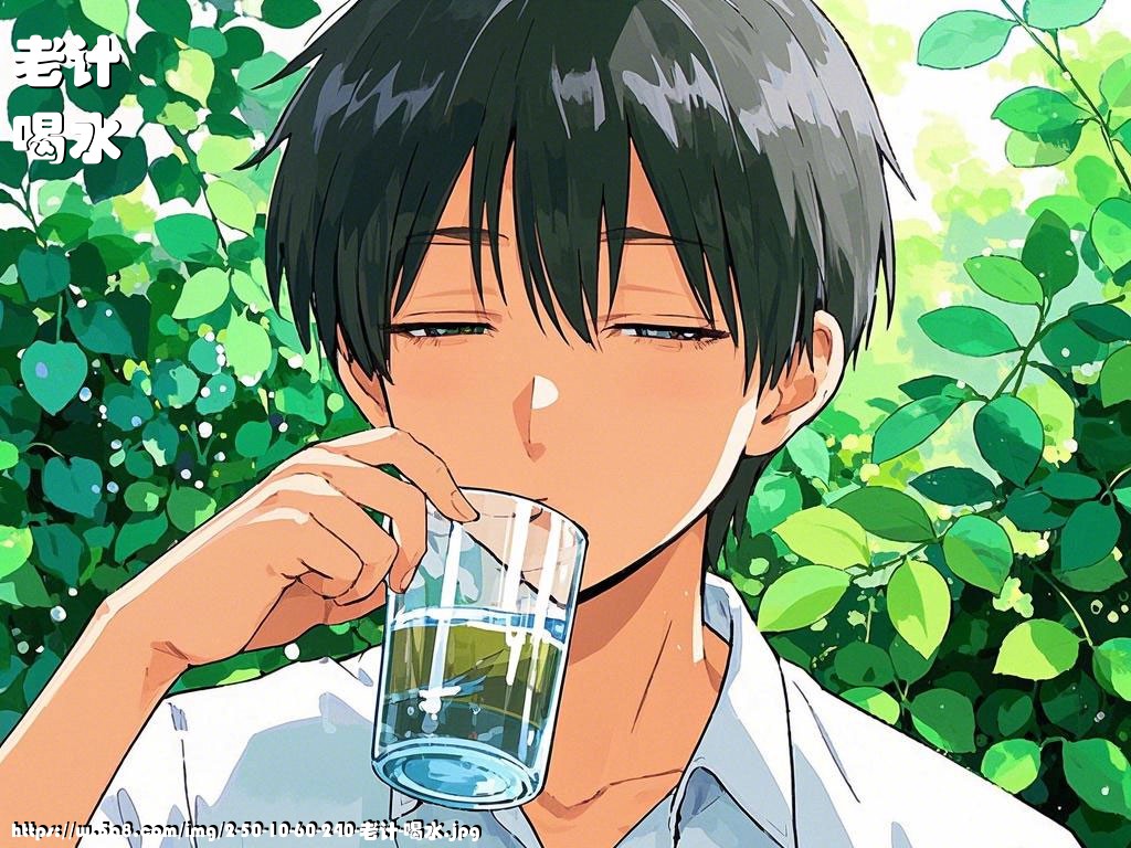 老计喝水搞笑图片