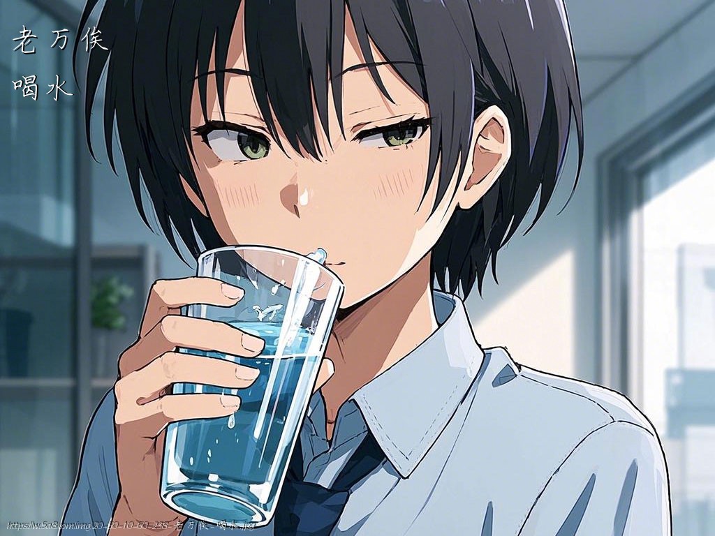 老万俟喝水搞笑图片