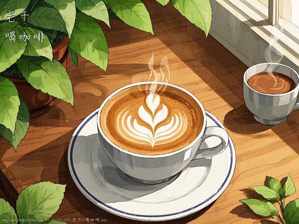 老干喝咖啡搞笑图片