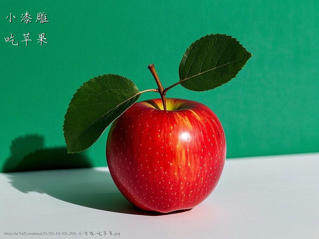 小漆雕吃苹果搞笑图片