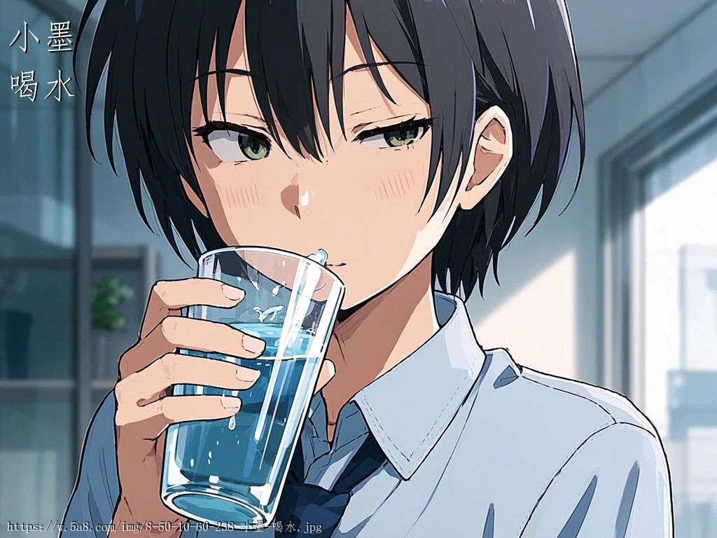 小墨喝水搞笑图片