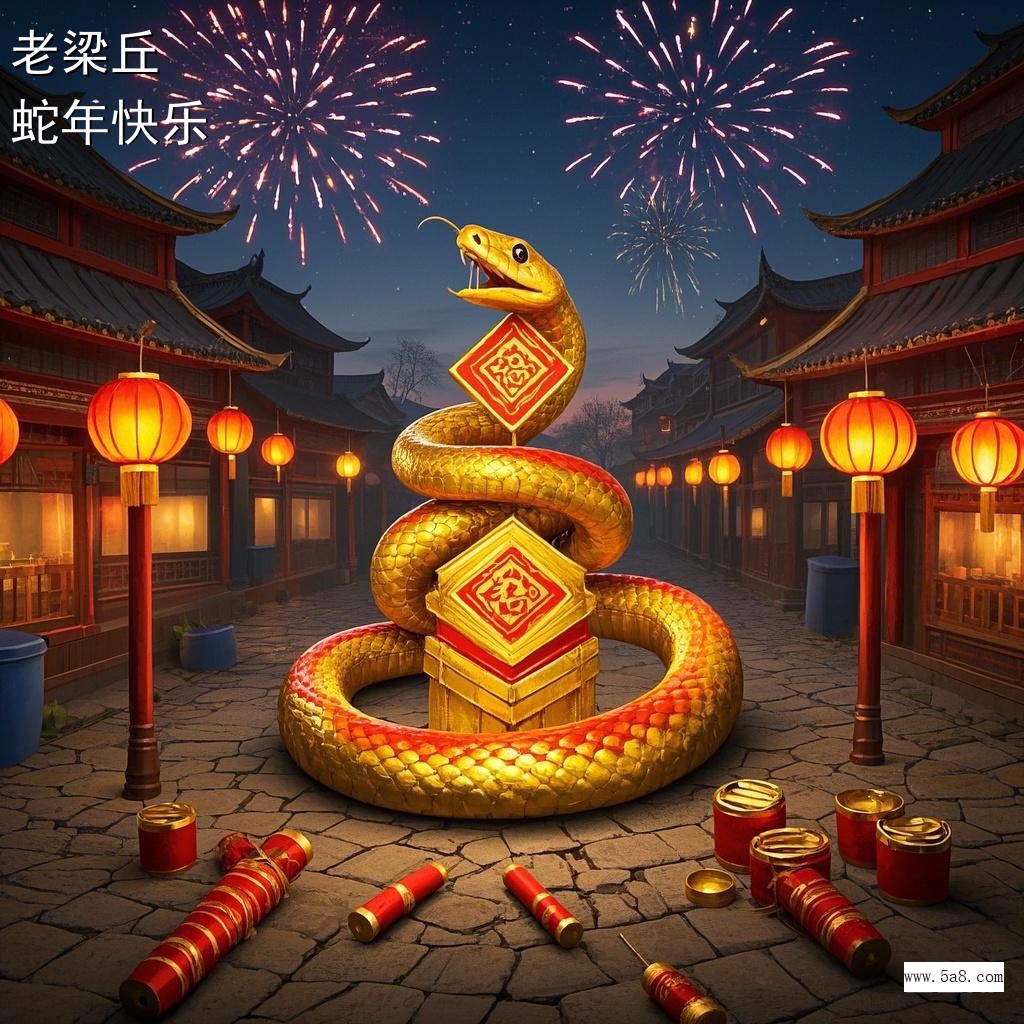 蛇年快乐老梁丘搞笑图片