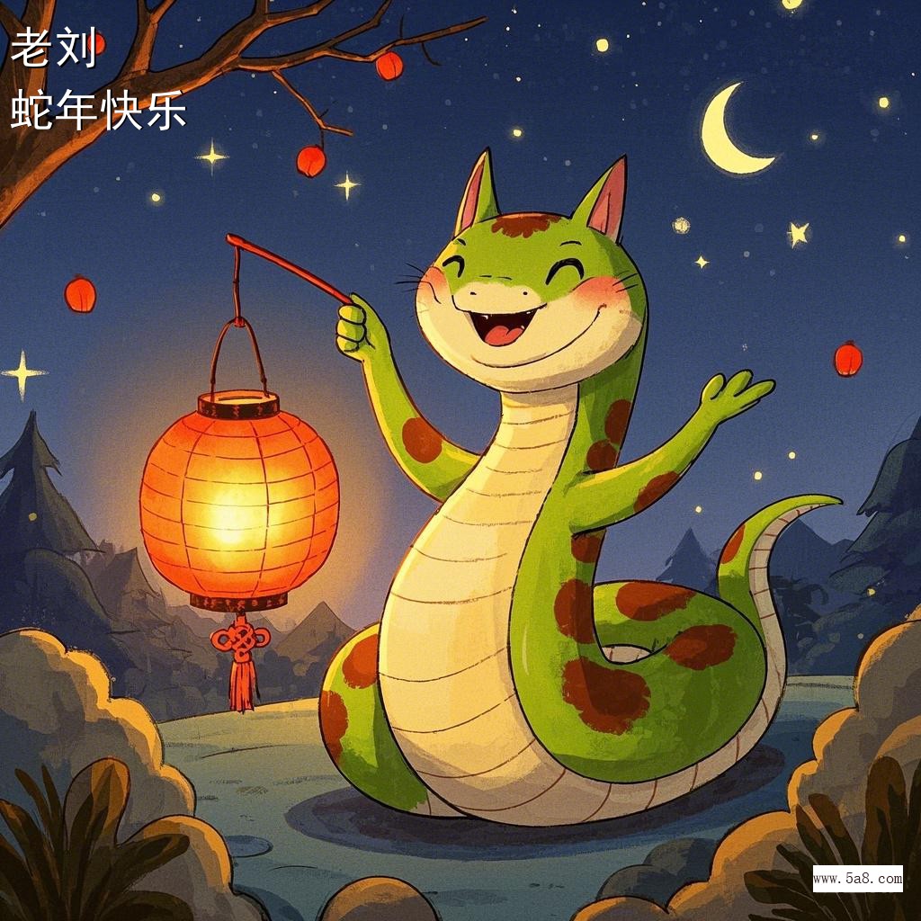 蛇年快乐老刘搞笑图片