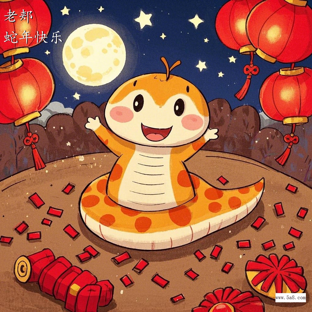 蛇年快乐老郏搞笑图片