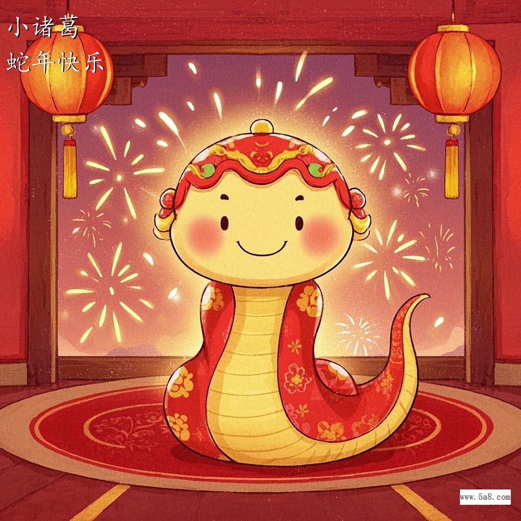 蛇年快乐小诸葛搞笑图片