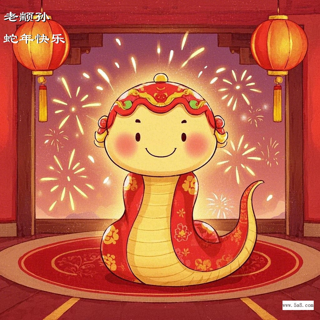蛇年快乐老颛孙搞笑图片