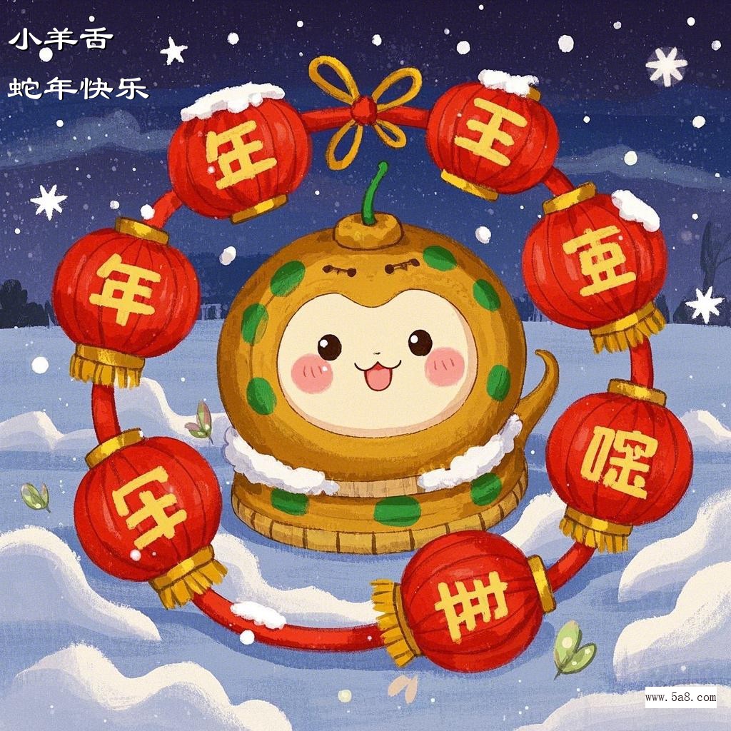 蛇年快乐小羊舌搞笑图片