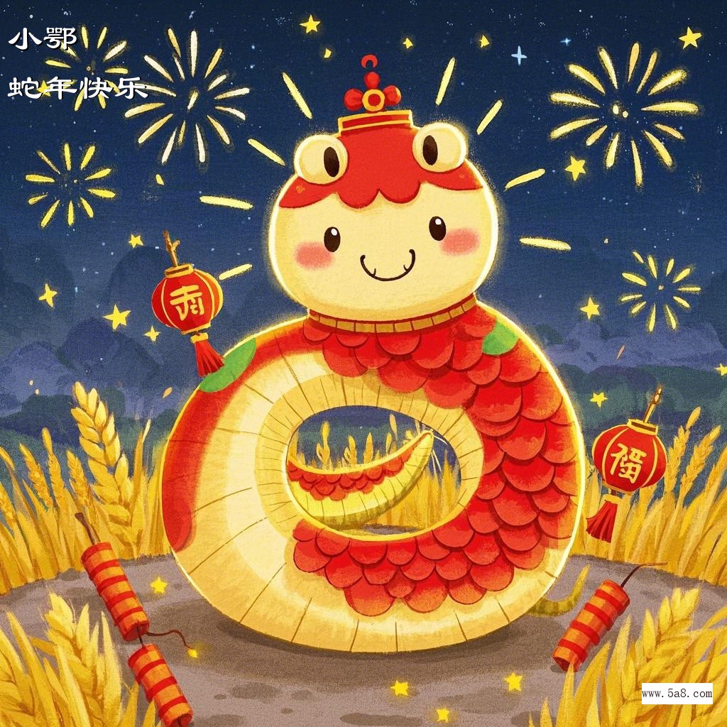 蛇年快乐小鄂搞笑图片