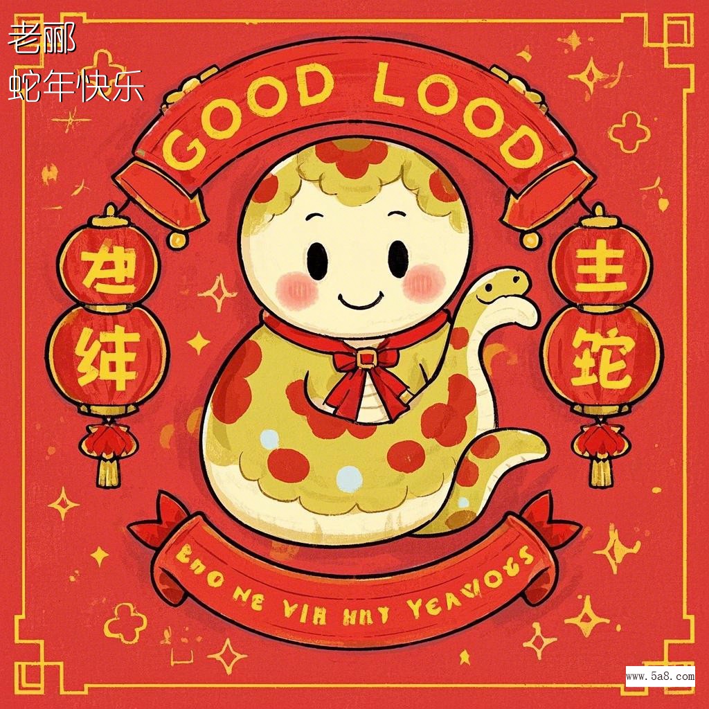 蛇年快乐老郦搞笑图片