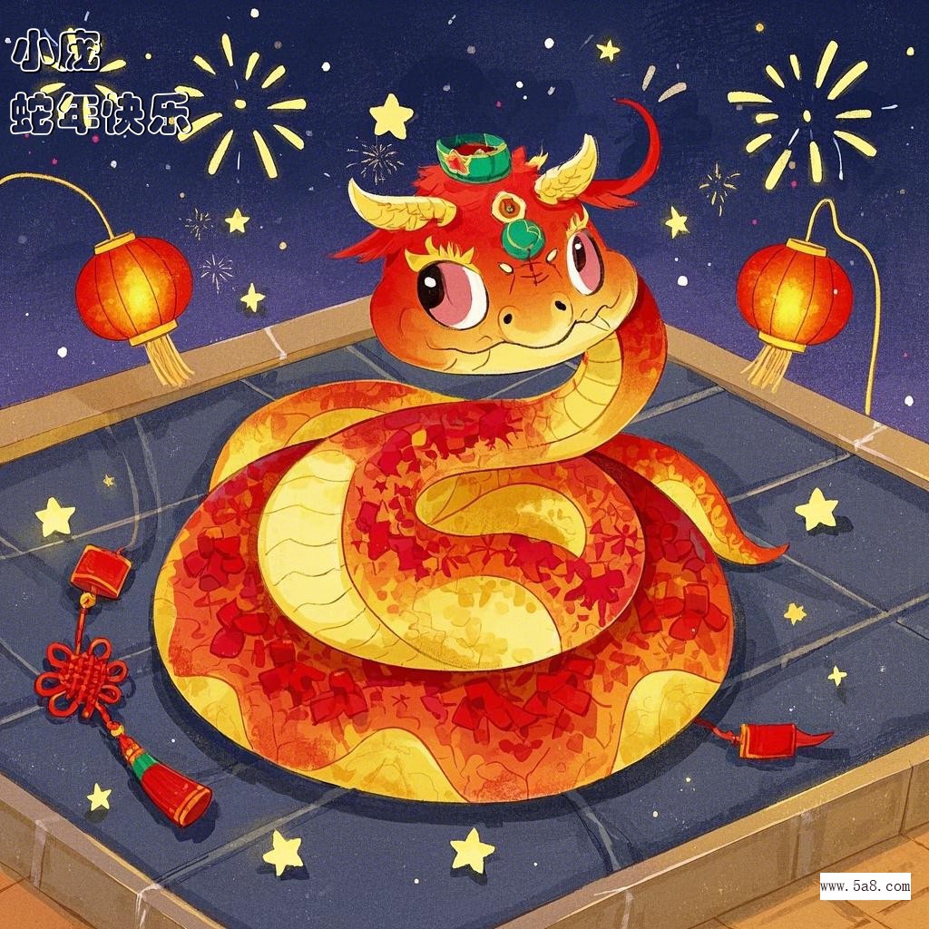 蛇年快乐小庞搞笑图片