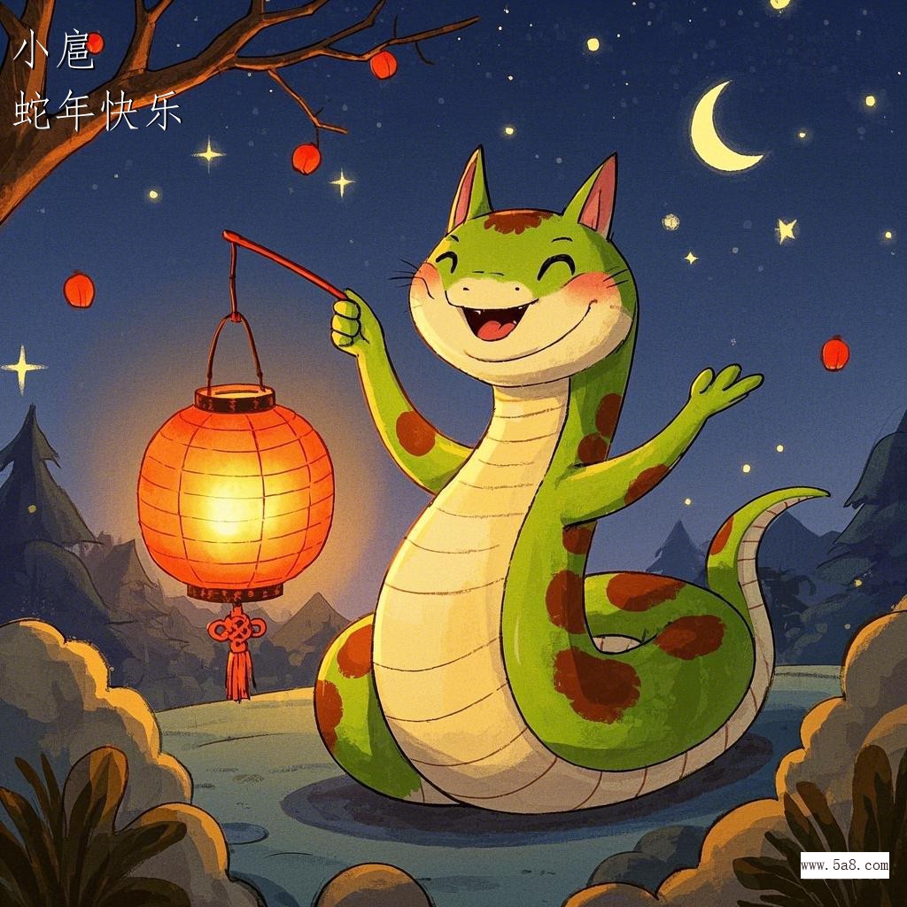 蛇年快乐小扈搞笑图片
