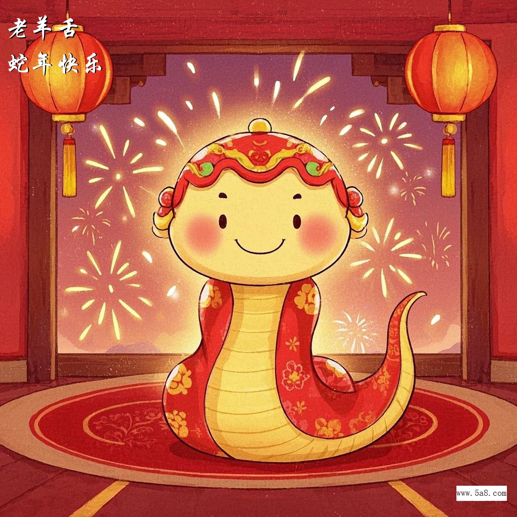 蛇年快乐老羊舌搞笑图片