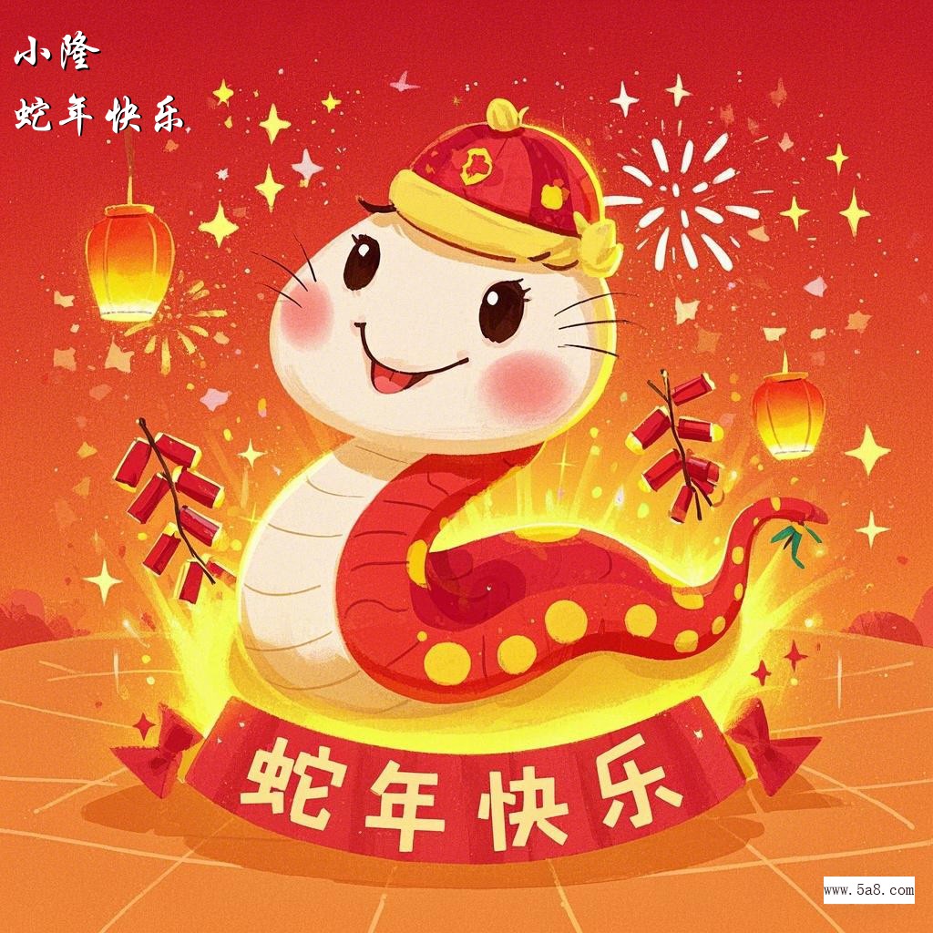 蛇年快乐小隆搞笑图片