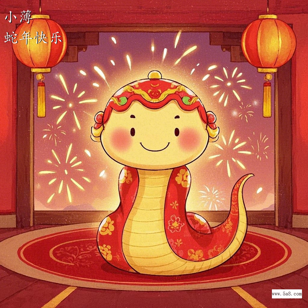 蛇年快乐小薄搞笑图片