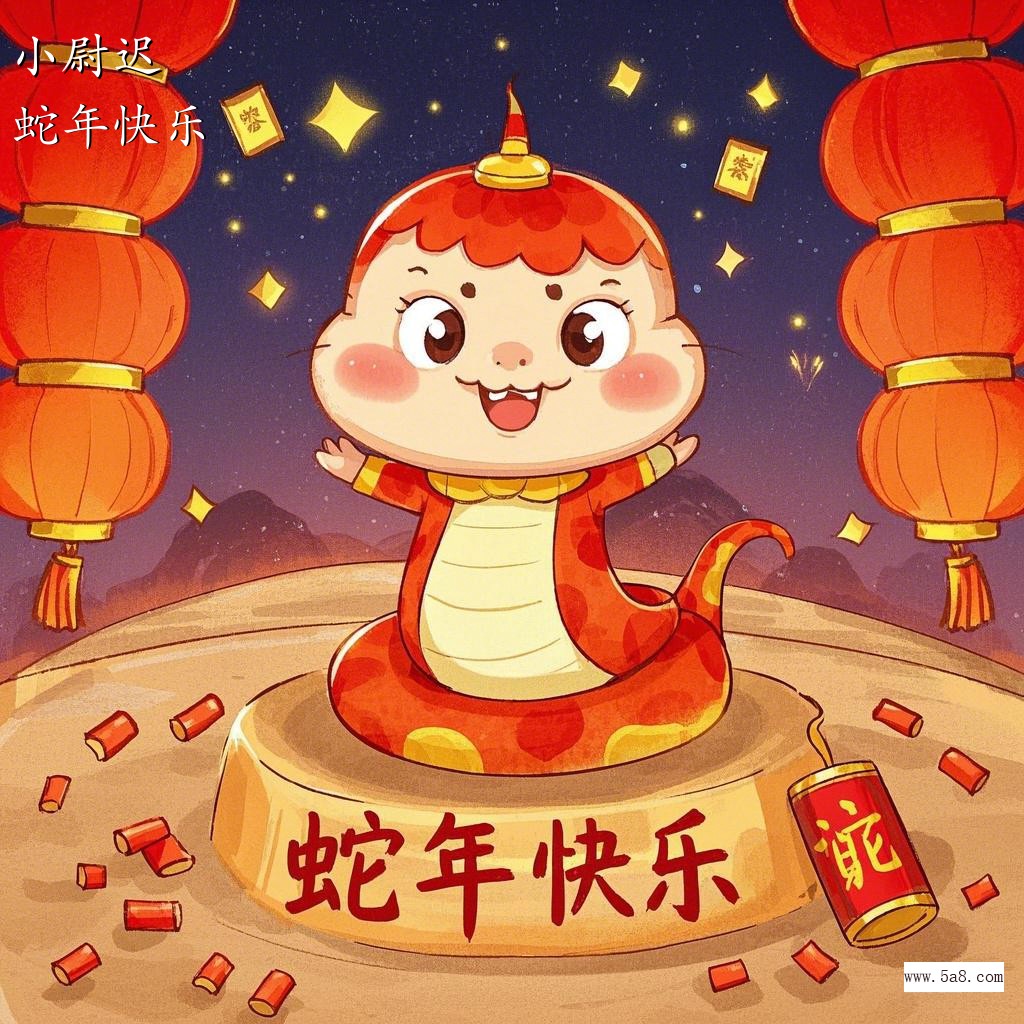 蛇年快乐小尉迟搞笑图片