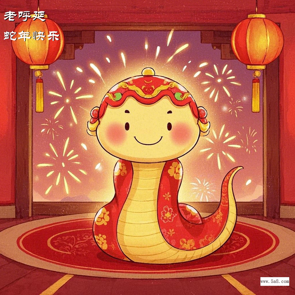 蛇年快乐老呼延搞笑图片