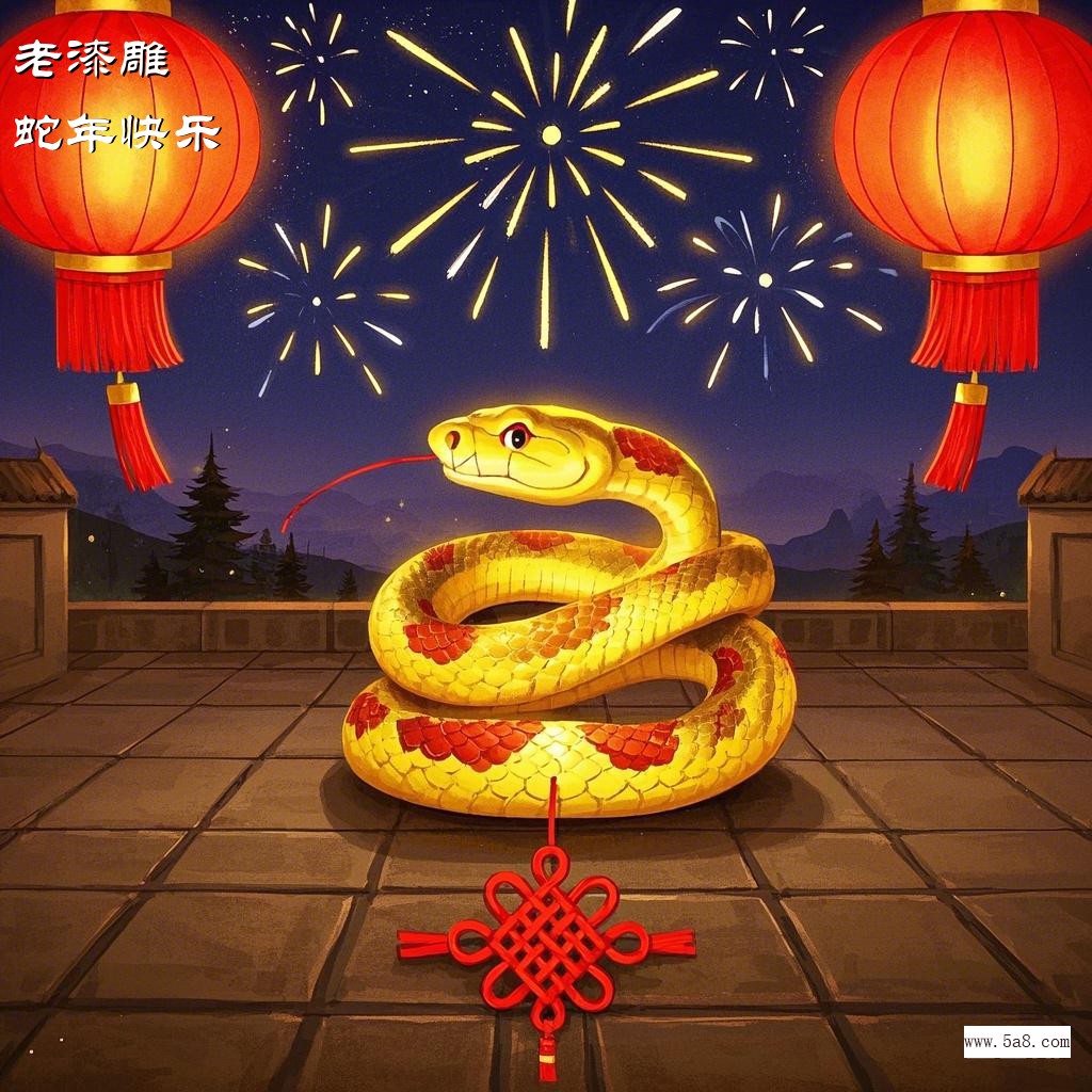 蛇年快乐老漆雕搞笑图片