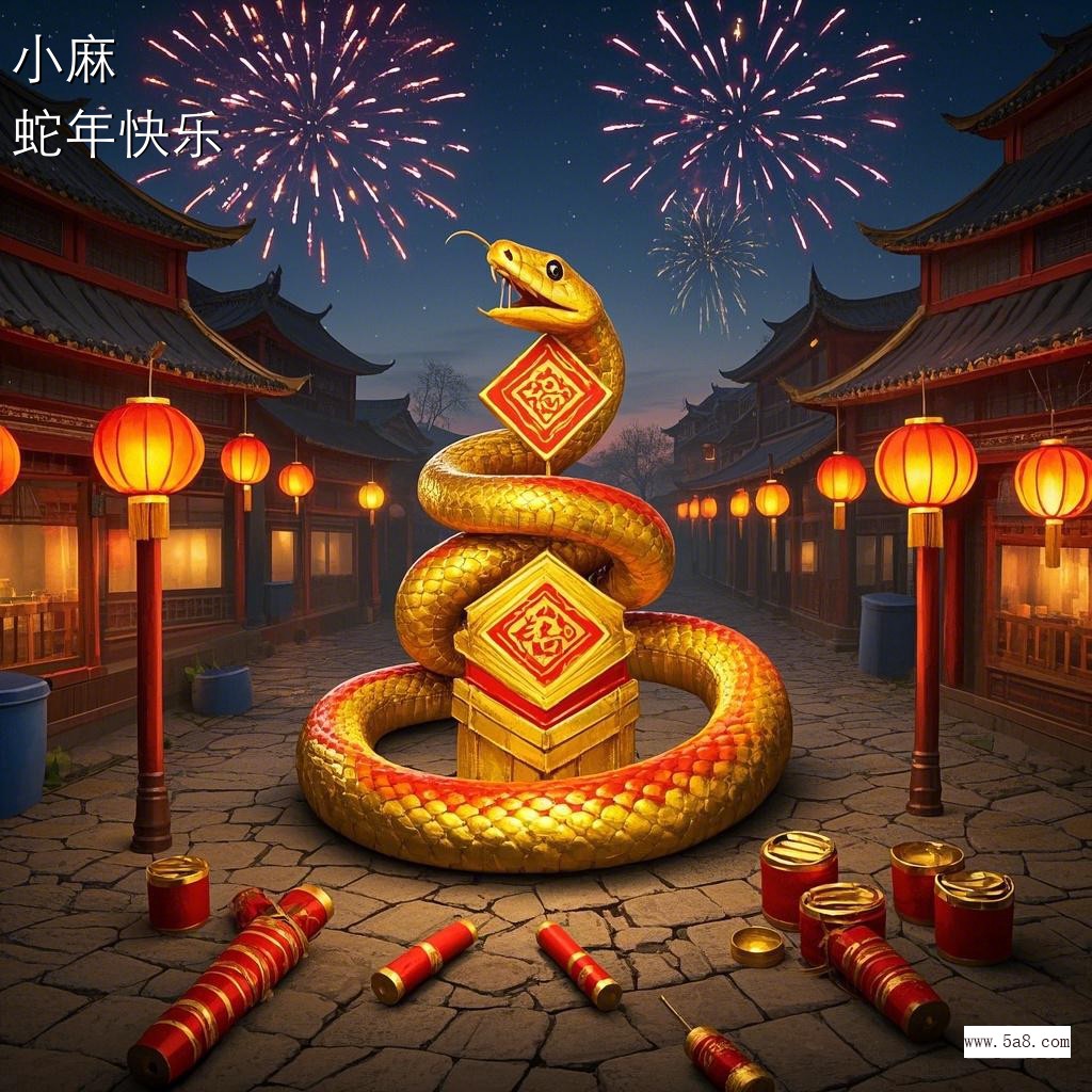 蛇年快乐小麻搞笑图片