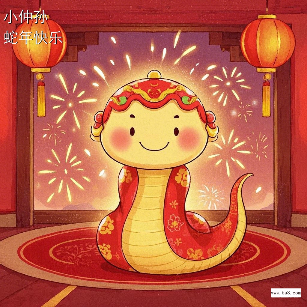 蛇年快乐小仲孙搞笑图片
