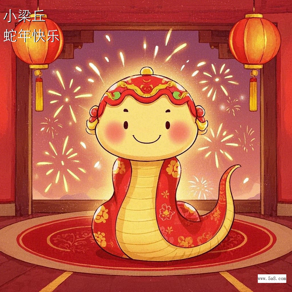 蛇年快乐小梁丘搞笑图片