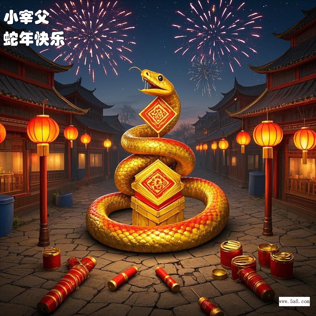 蛇年快乐小宰父搞笑图片