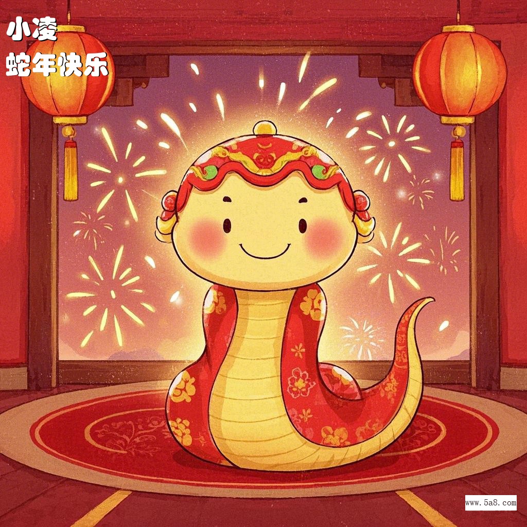 蛇年快乐小凌搞笑图片