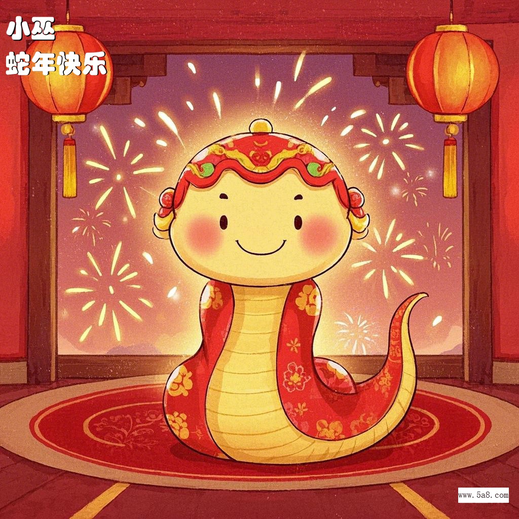 蛇年快乐小巫搞笑图片
