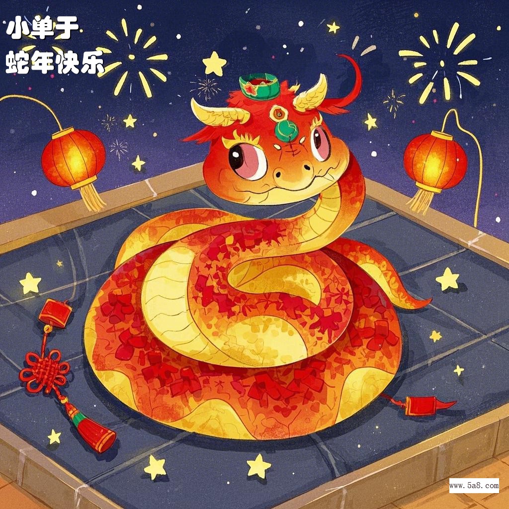 蛇年快乐小单于搞笑图片