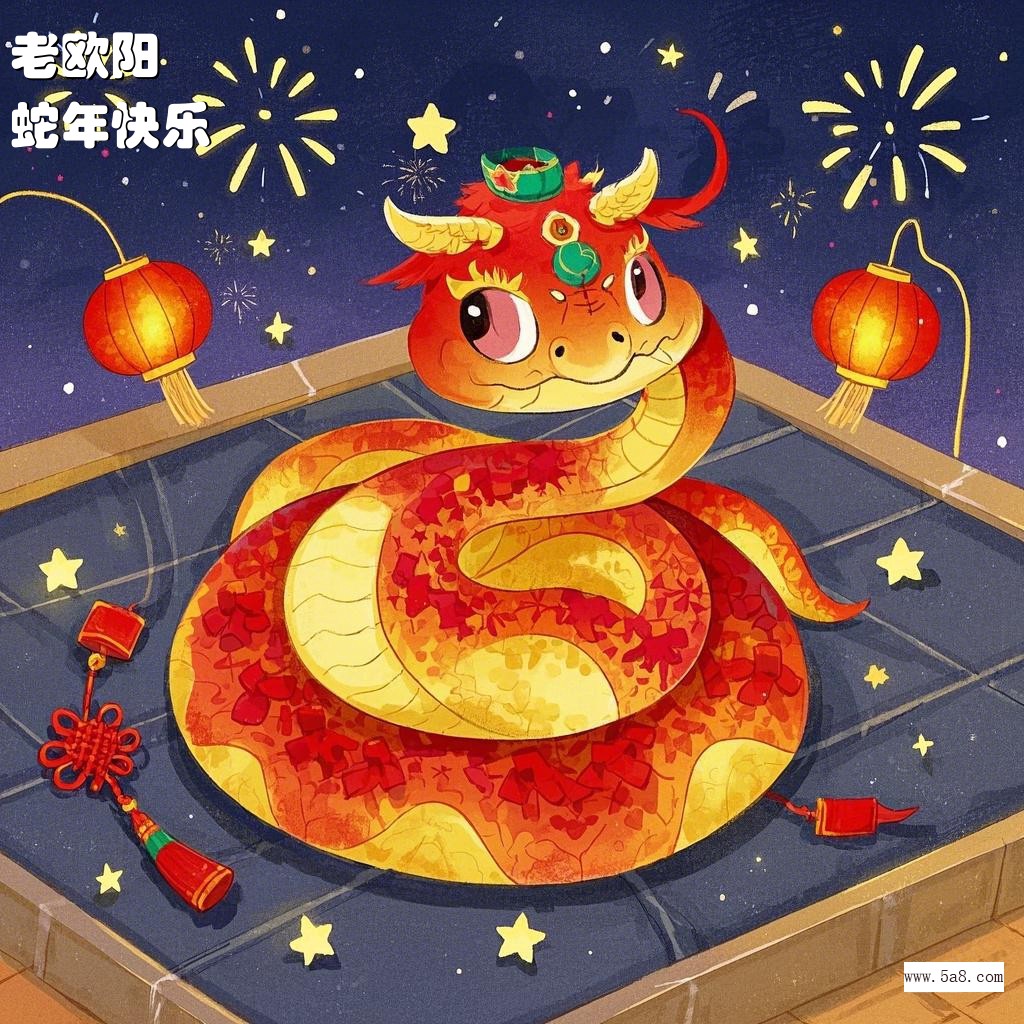 蛇年快乐老欧阳搞笑图片