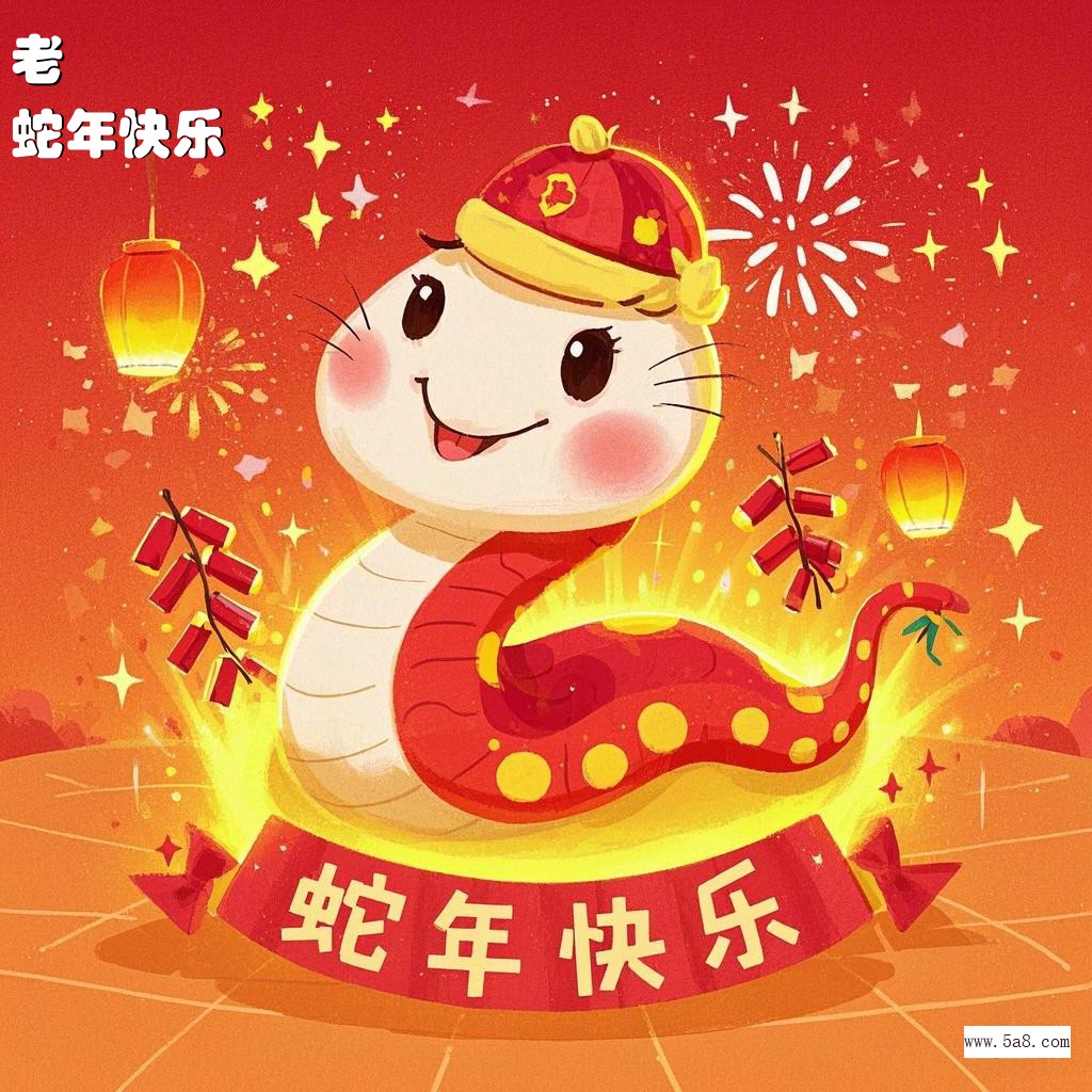 蛇年快乐老欎搞笑图片
