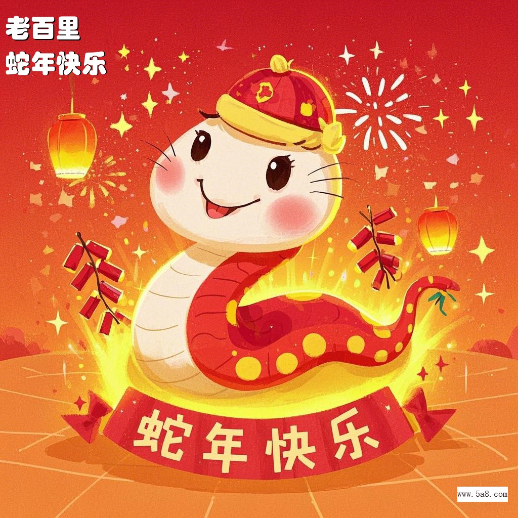蛇年快乐老百里搞笑图片