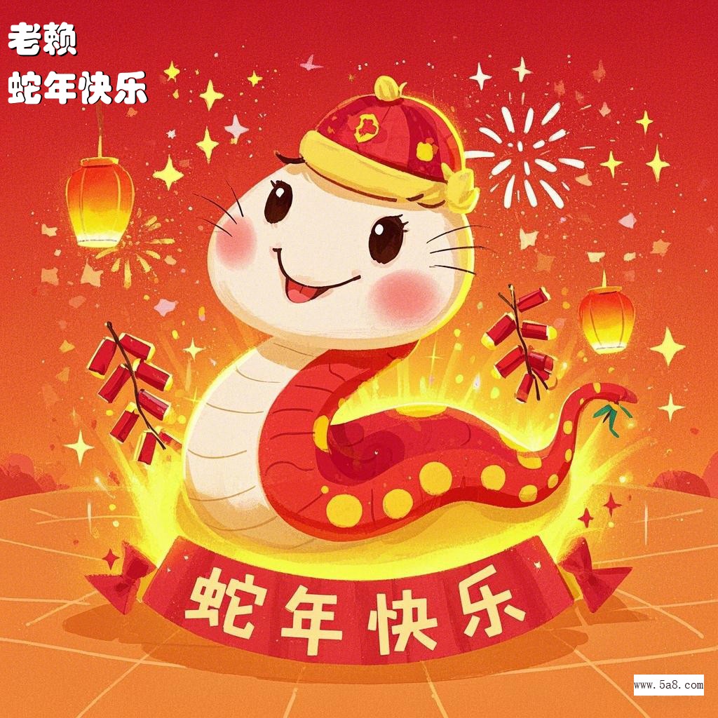 蛇年快乐老赖搞笑图片