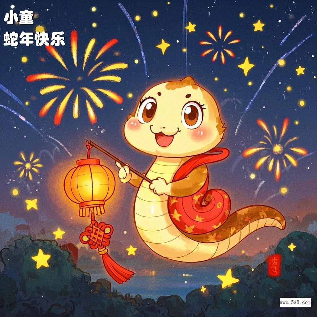 蛇年快乐小童搞笑图片