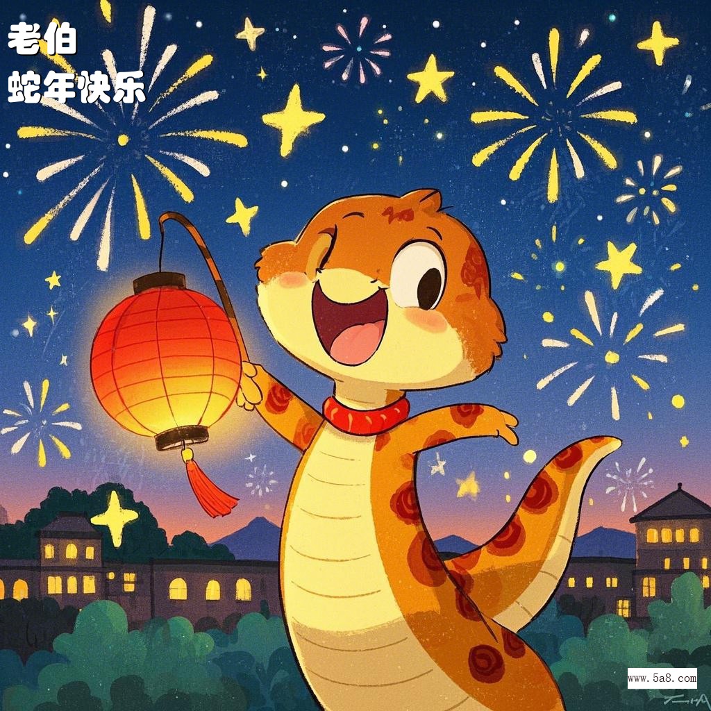 蛇年快乐老伯搞笑图片