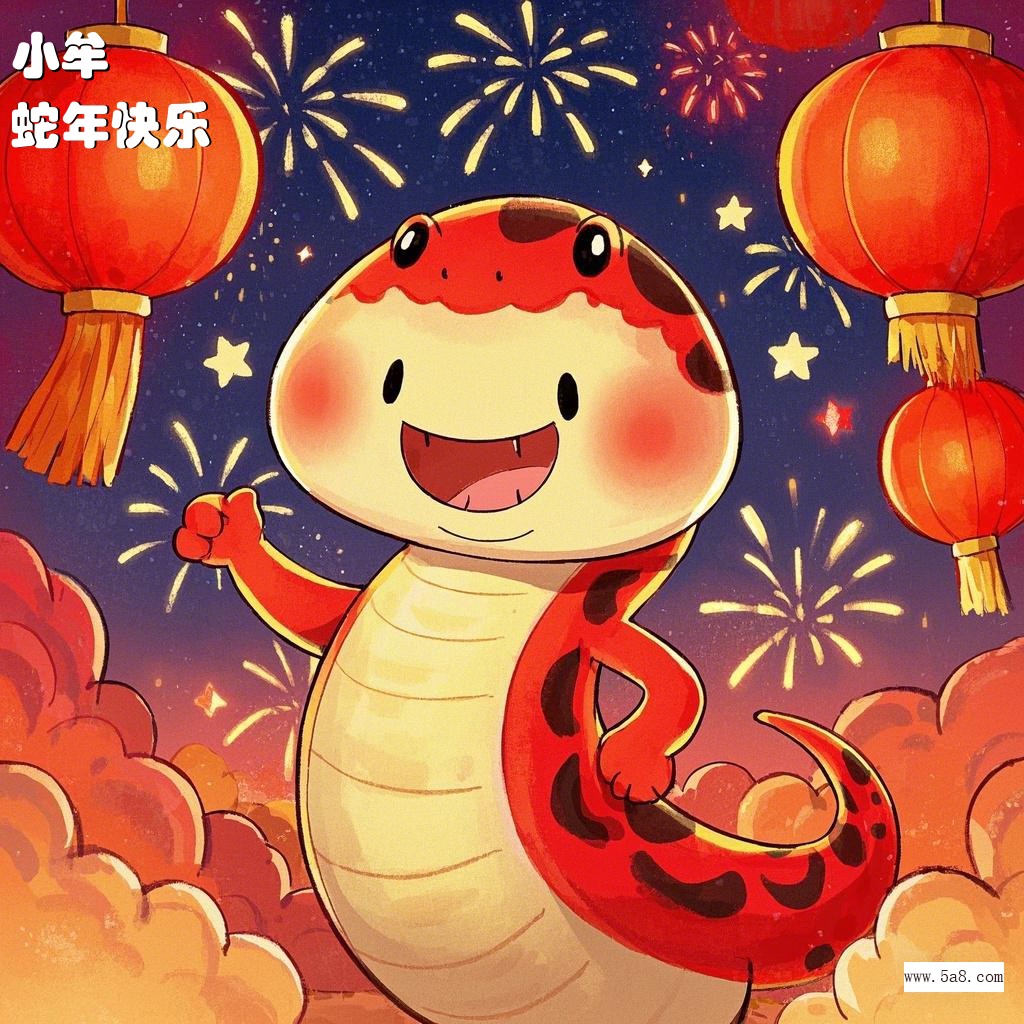 蛇年快乐小牟搞笑图片