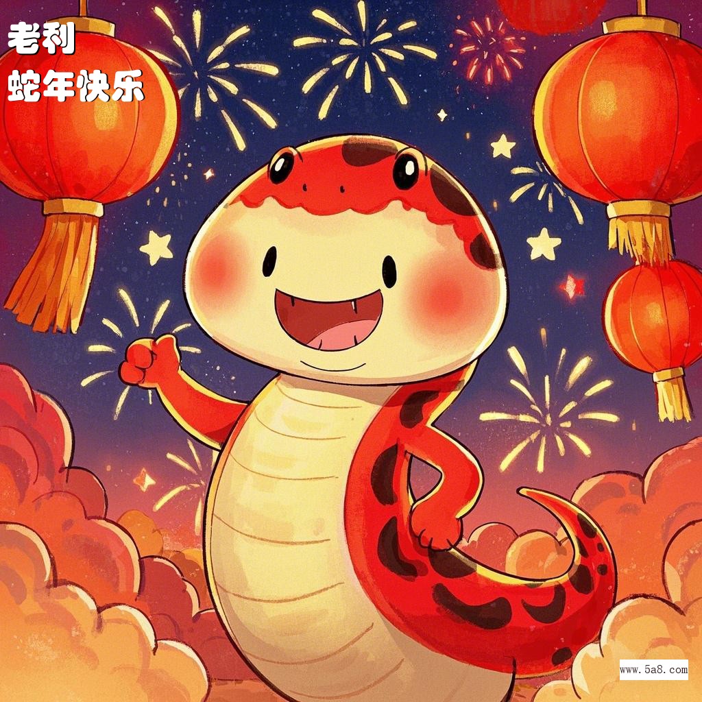 蛇年快乐老利搞笑图片