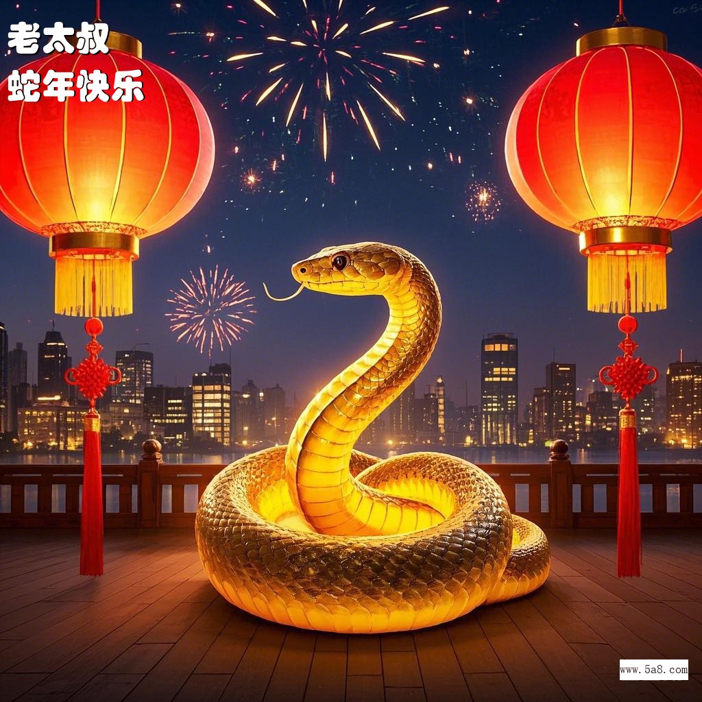 蛇年快乐老太叔搞笑图片