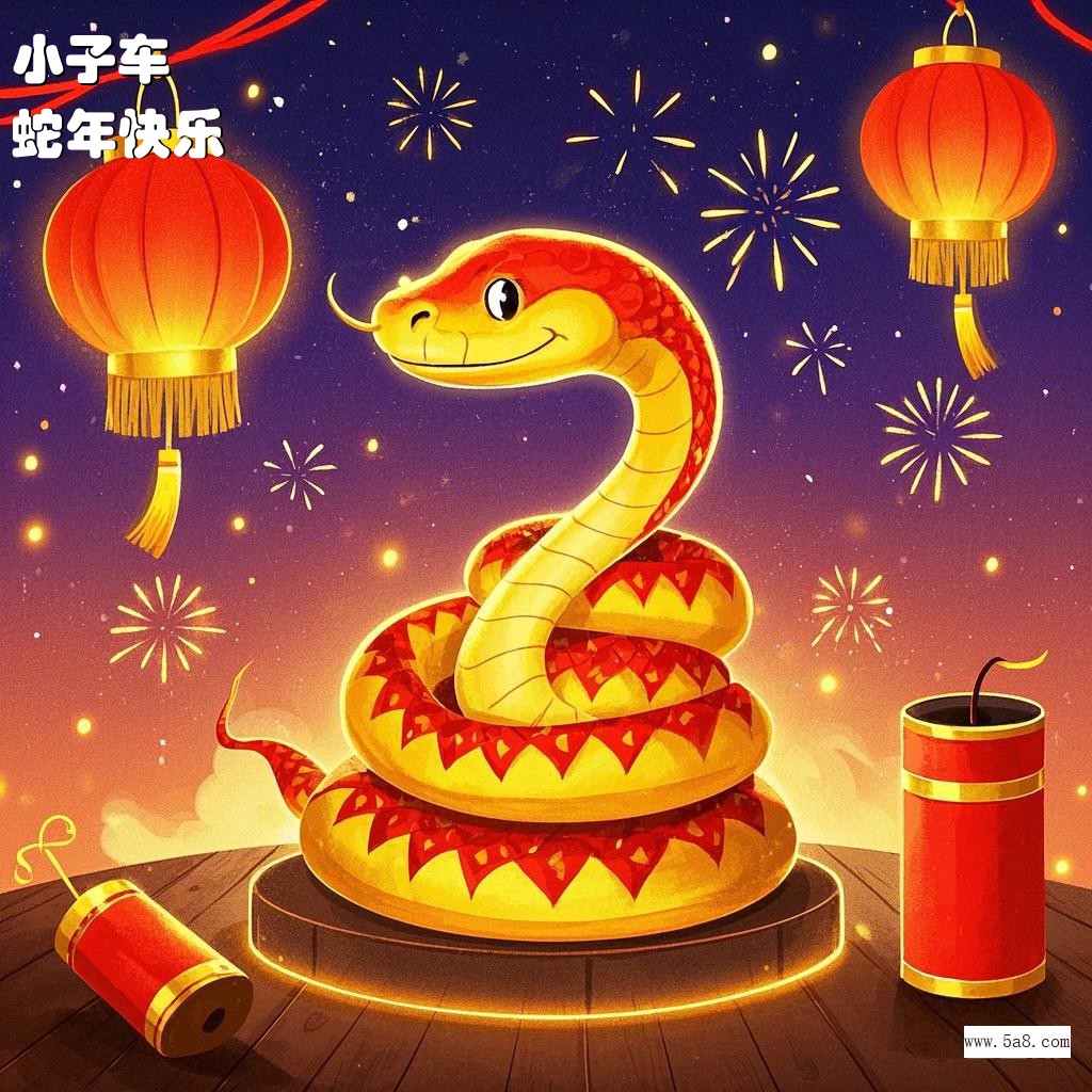 蛇年快乐小子车搞笑图片