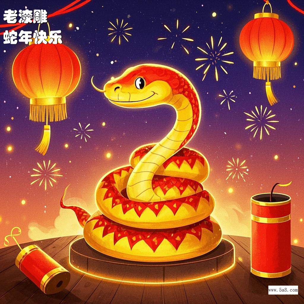蛇年快乐老漆雕搞笑图片