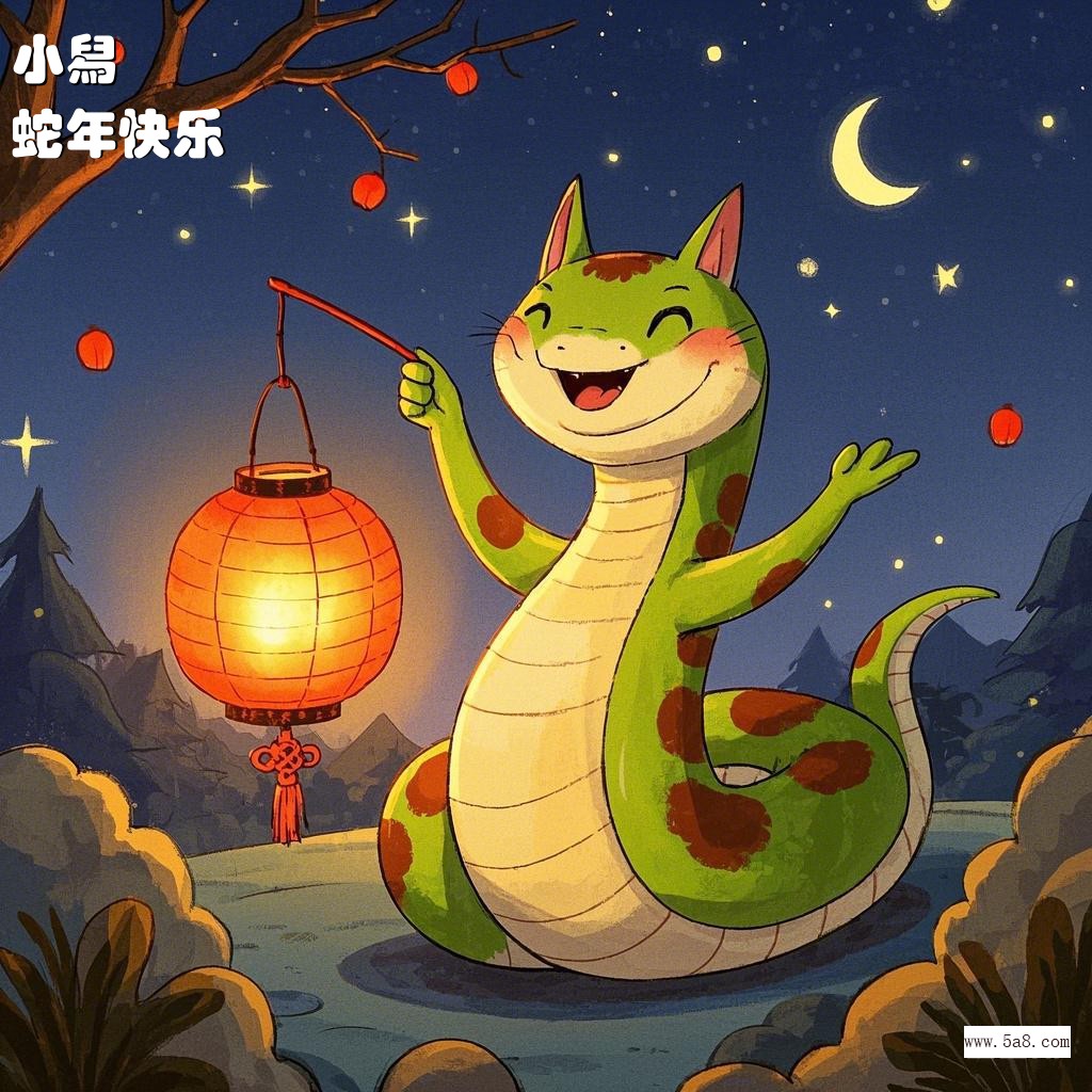蛇年快乐小舄搞笑图片