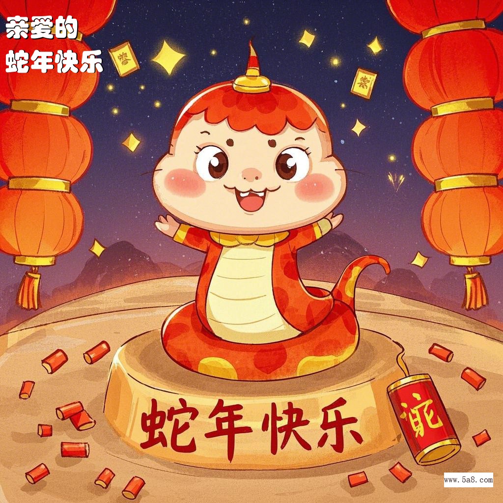蛇年快乐亲爱的搞笑图片