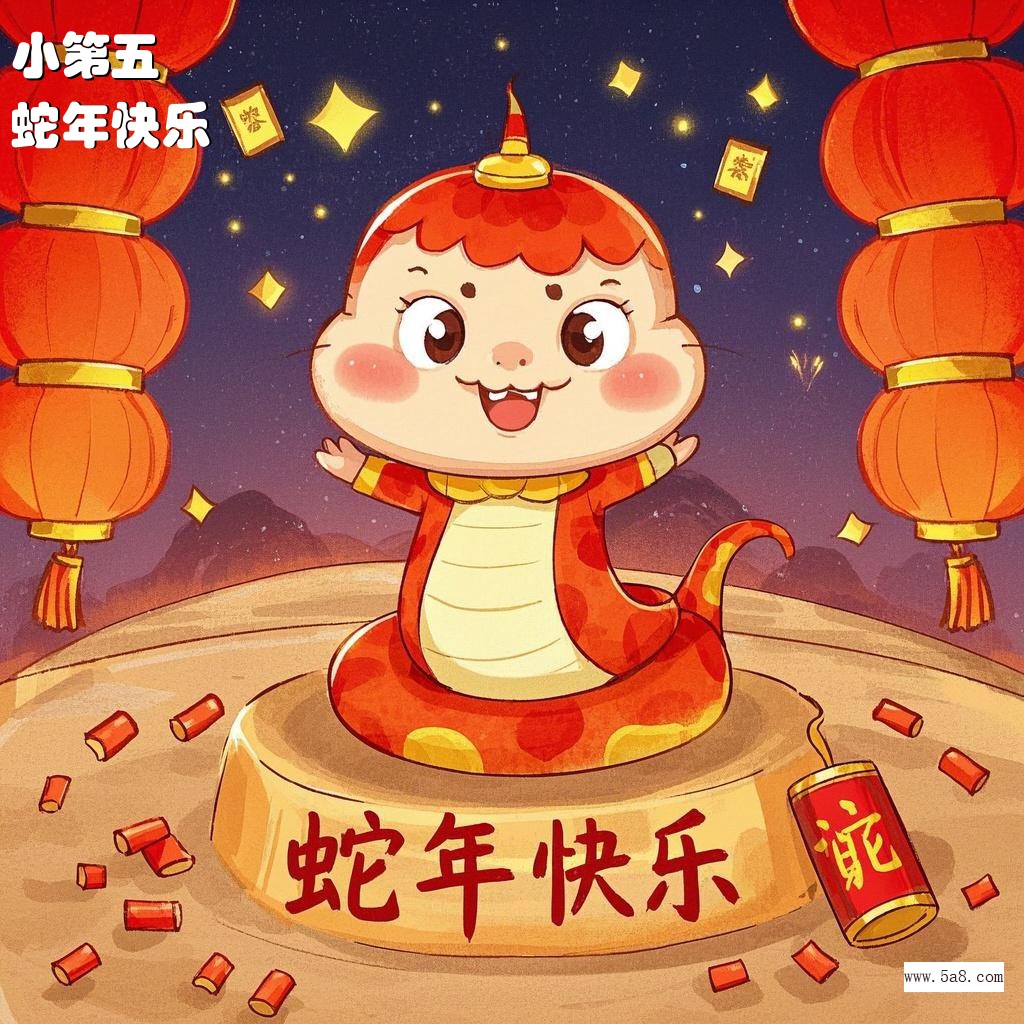 蛇年快乐小第五搞笑图片