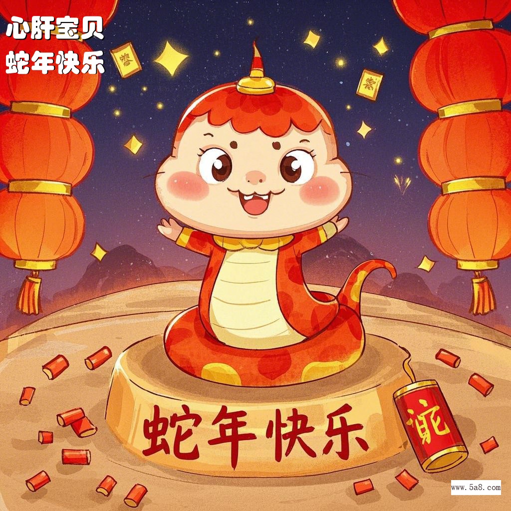 蛇年快乐心肝宝贝搞笑图片