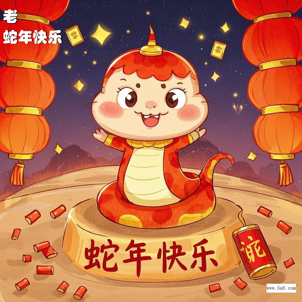 蛇年快乐老欎搞笑图片