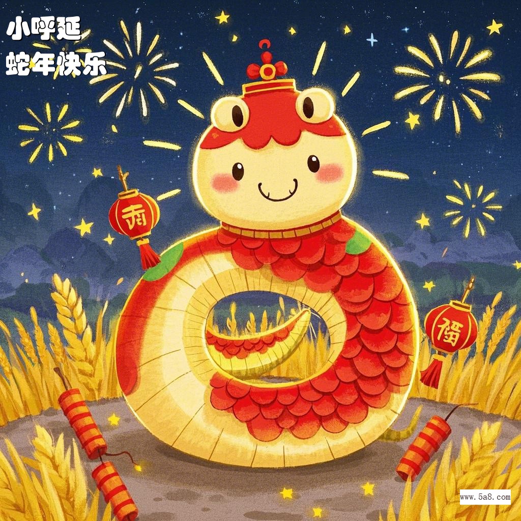 蛇年快乐小呼延搞笑图片