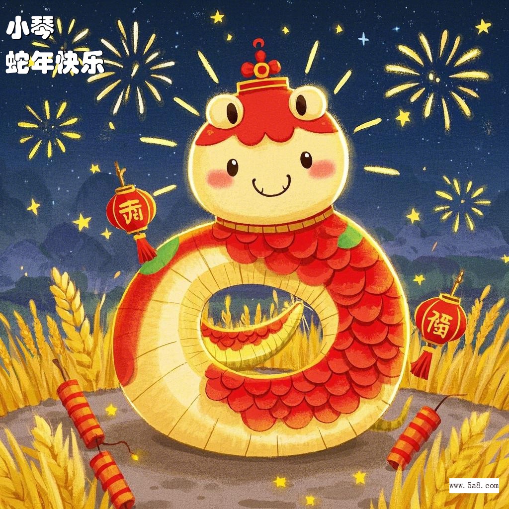 蛇年快乐小琴搞笑图片