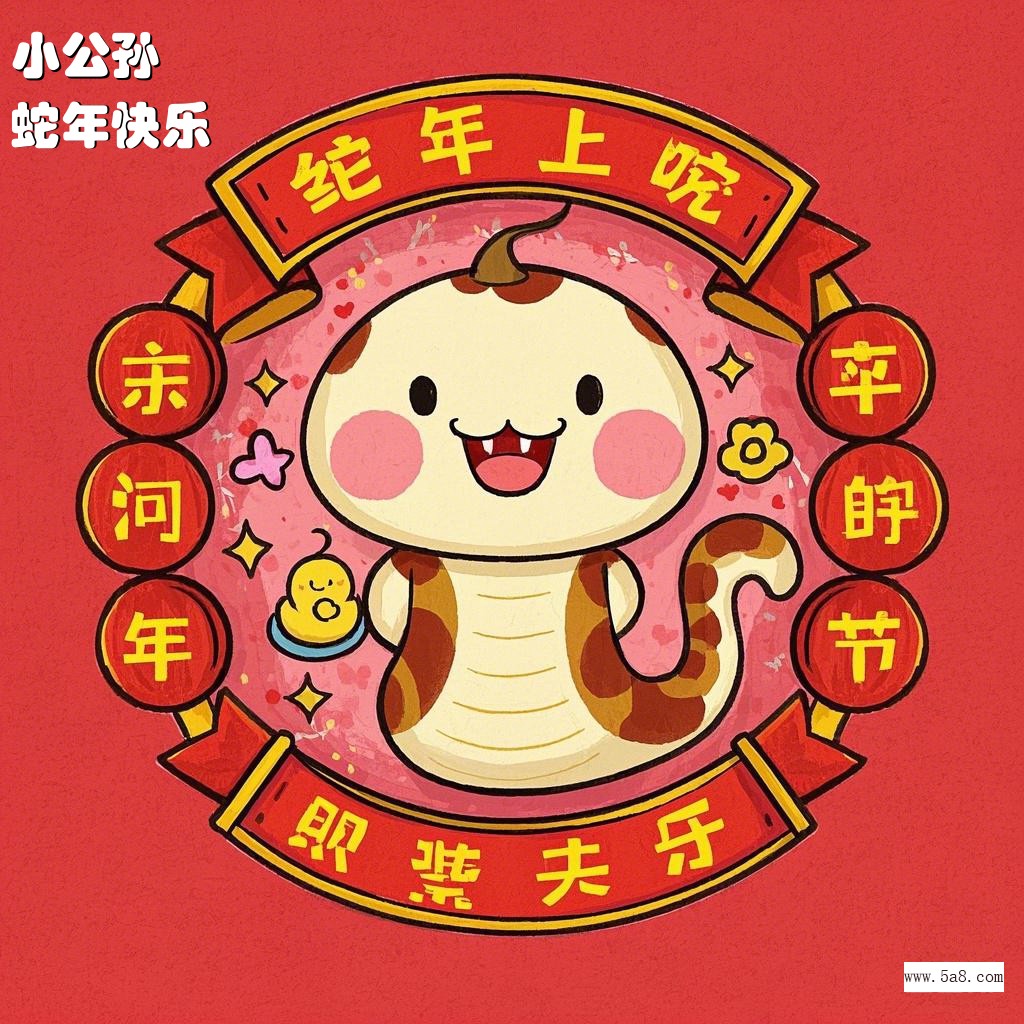 蛇年快乐小公孙搞笑图片