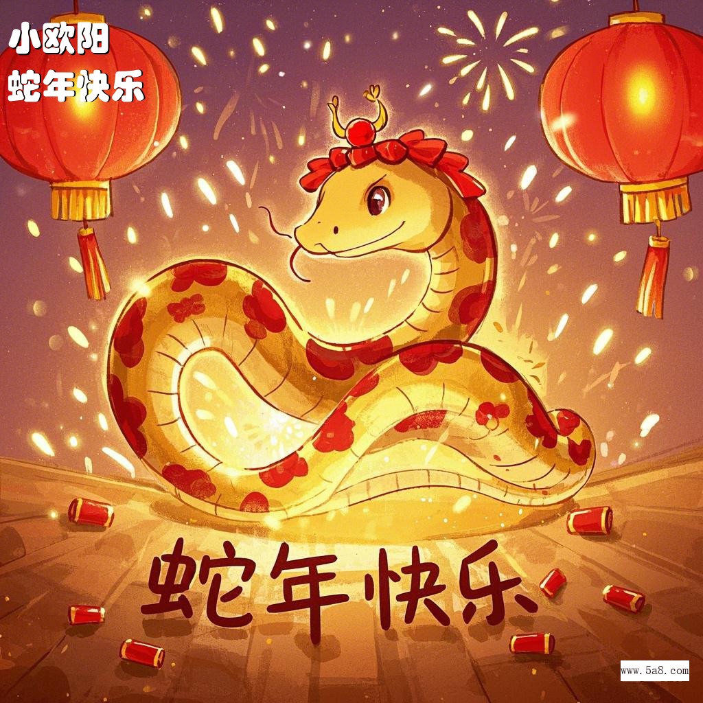 蛇年快乐小欧阳搞笑图片