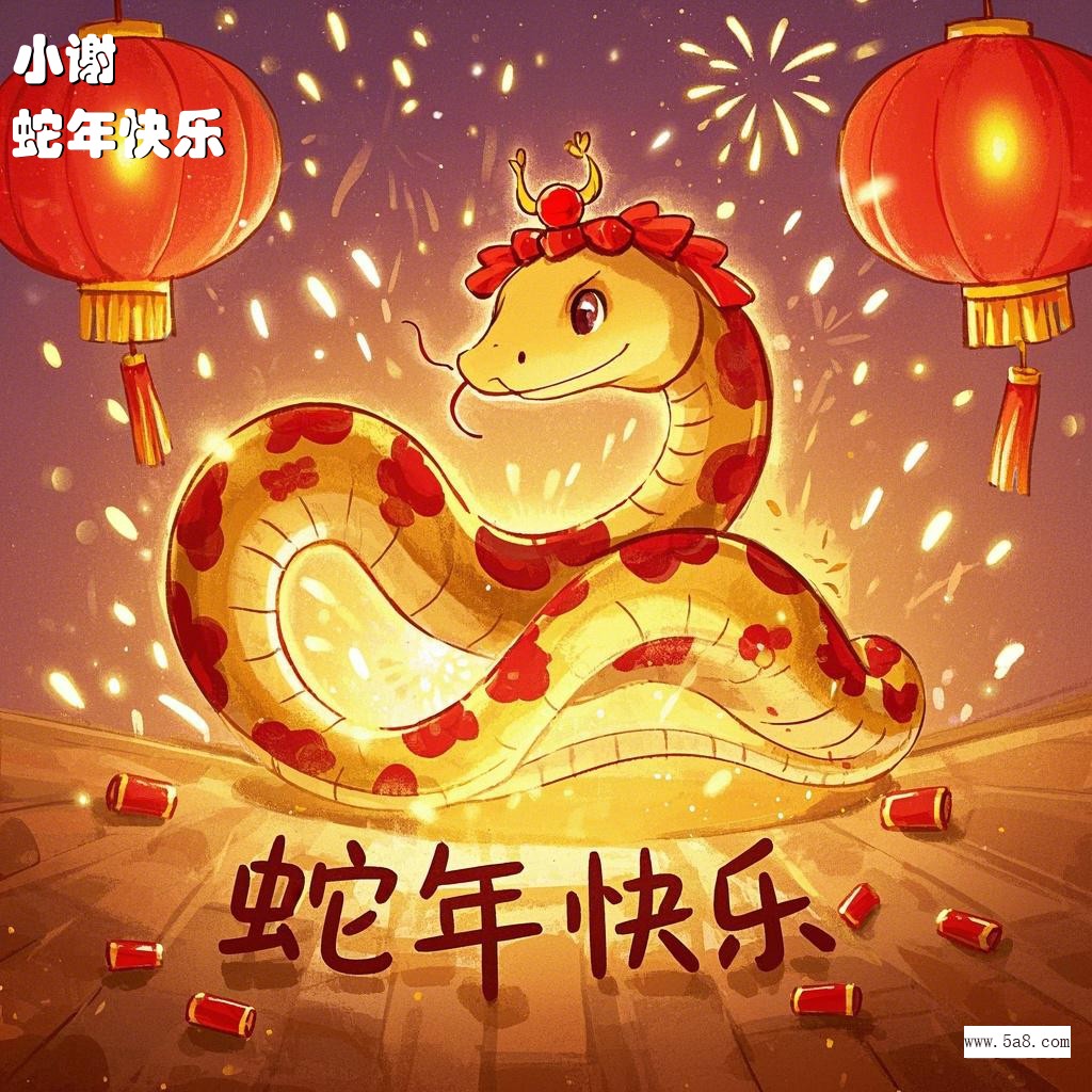 蛇年快乐小谢搞笑图片