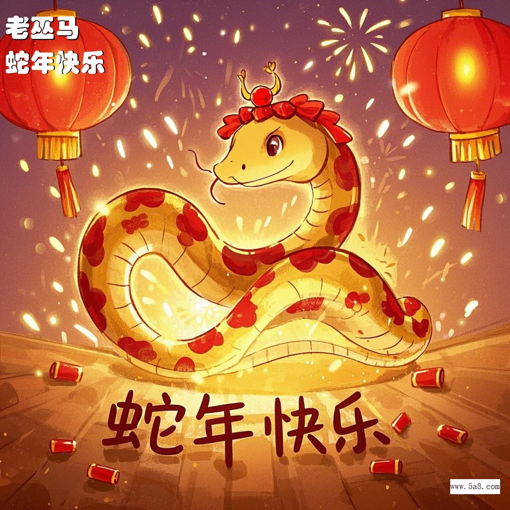 蛇年快乐老巫马搞笑图片